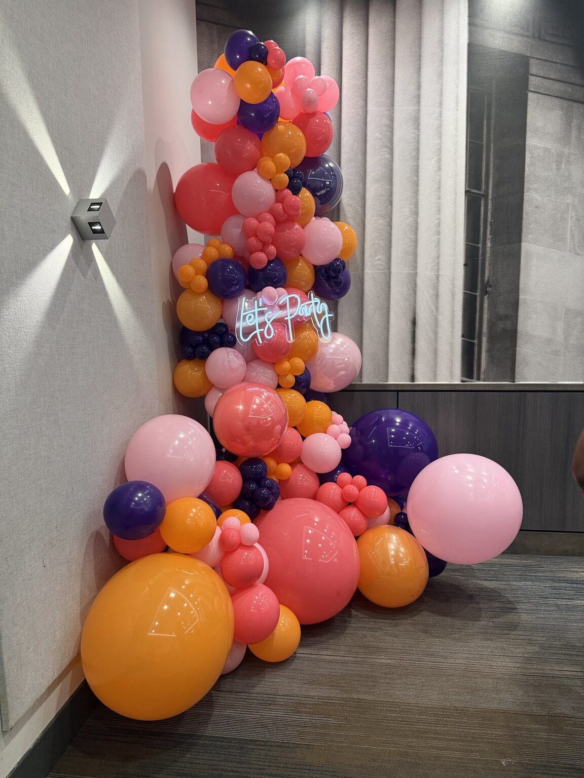Let's Party balloon installation
